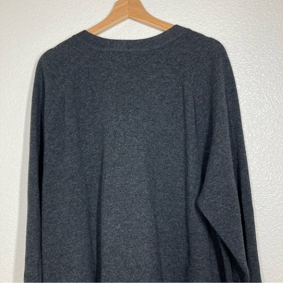 Vintage LL Bean Cardigan Sweater Men’s XL Tall 100% Lambs Wool Pockets Dark Gray - Picture 9 of 14